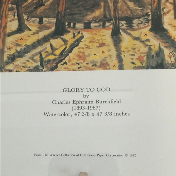 Glory To God 11”x14” Watercolor print by Charles Ephraim Burchfield and Frame - Picture 4 of 10